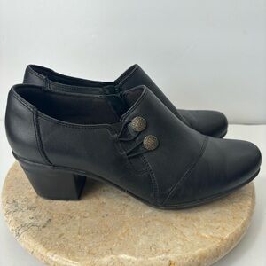 Clarks‎ Women's Emslie Warren Slip-On Loafer Booties Size 9 Heel Boots